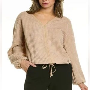 Max Studio V-Neck Drawstring Hem Sweater